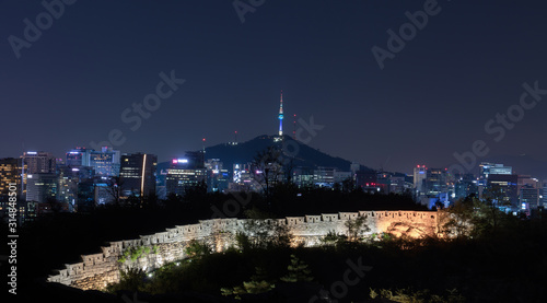 Seoul City with N Seoul Tower at night