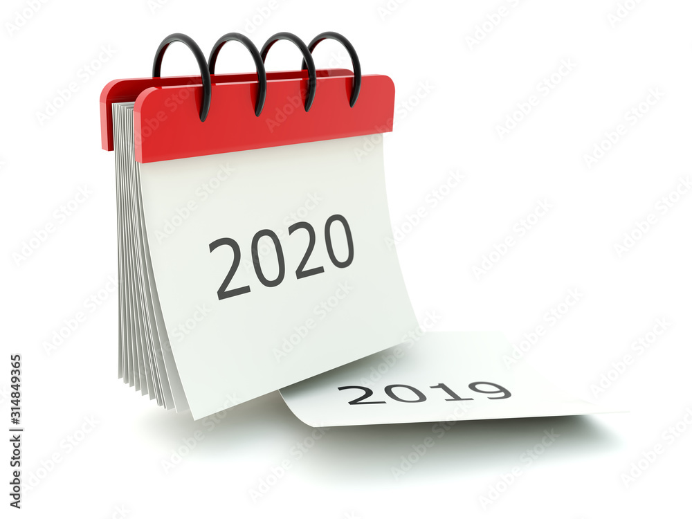 2020 New year calendar icon isolated on white 2020 New year calendar icon isolated on white