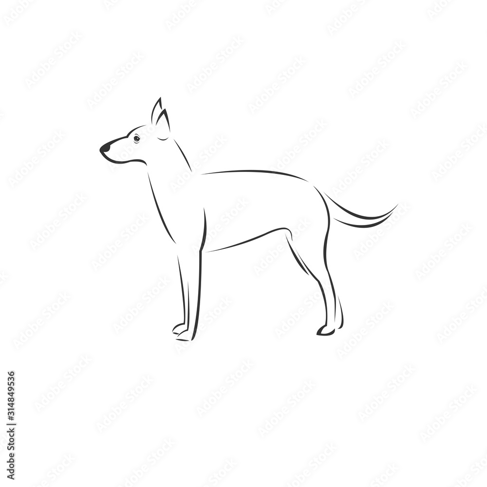 Vector Dog Head Black and White Logo, Sign, Design. symbol. Mammals. Illustrator. on white background Vector Dog Head Black and White Logo, Sign, Design. symbol. Mammals. Illustrator. on white background