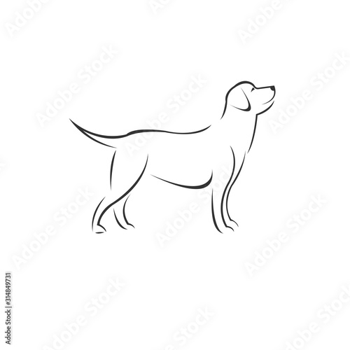 Vector Dog Head Black and White Logo, Sign, Design. symbol. Mammals. Illustrator. on white background