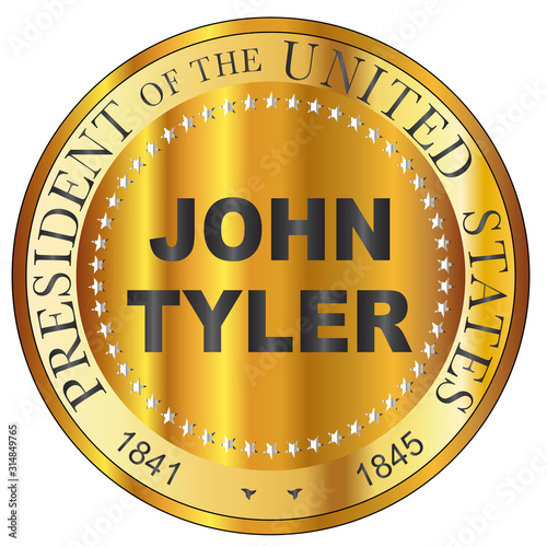John Tyler Gold Metal Stamp