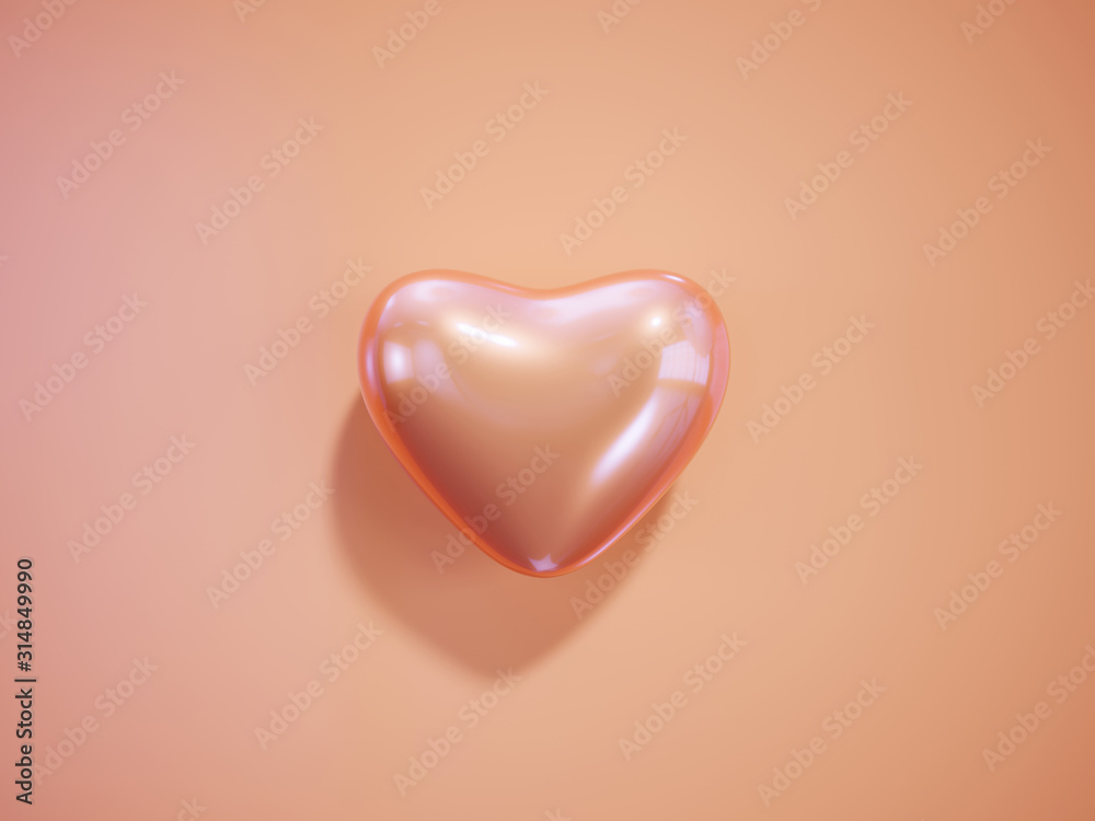 Heart shape pink balloon floating