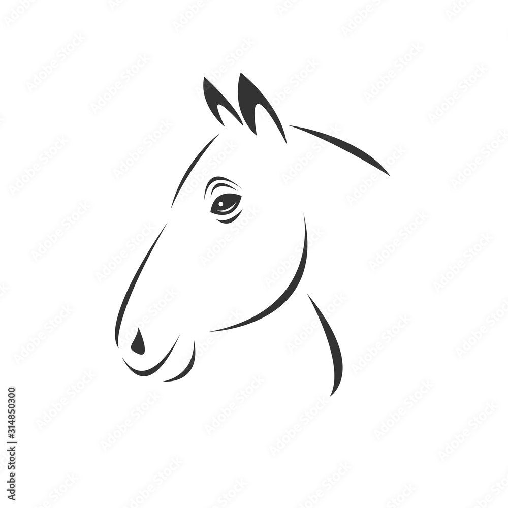 Vector of horse head icon to animal Black and White Logo, Sign, Design ...
