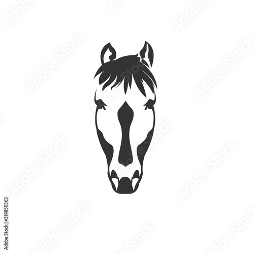 Vector of horse head  icon to animal Black and White Logo, Sign, Design. symbol. Illustrator. on white background