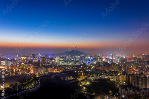 Seoul City city at night