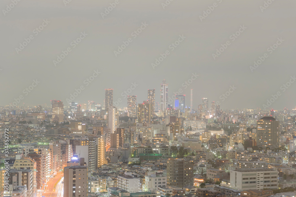 東京都文京区後楽園から見る東京の夜景