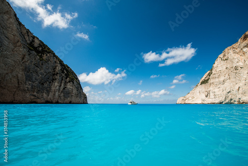 View from famous shipwreck beach in Zakynthos, Greece  © Nick