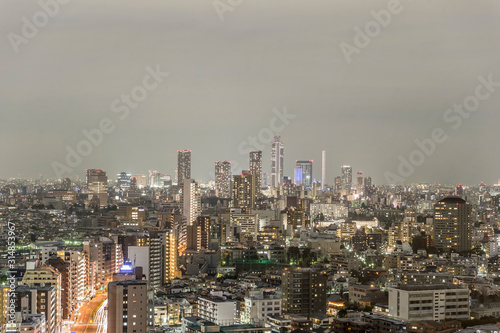 東京都文京区後楽園から見た東京の夜景