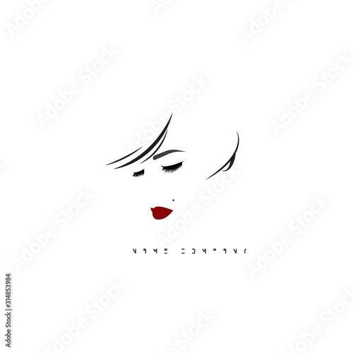   vector illustration, depicting the face of a beautiful woman with long ringlets