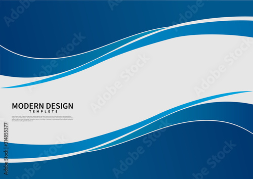 Abstract vector modern business background banner beautiful blue wave.