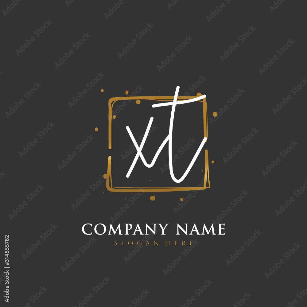 Handwritten initial letter X T XT for identity and logo. Vector logo template with handwriting and signature style. Handwritten initial letter X T XT for identity and logo. Vector logo template with handwriting and signature style.