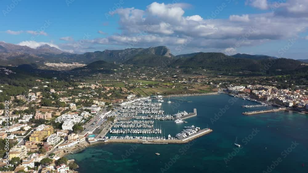 Aerial: The port of Andratx in Mallorca, Spain Aerial: The port of Andratx in Mallorca, Spain