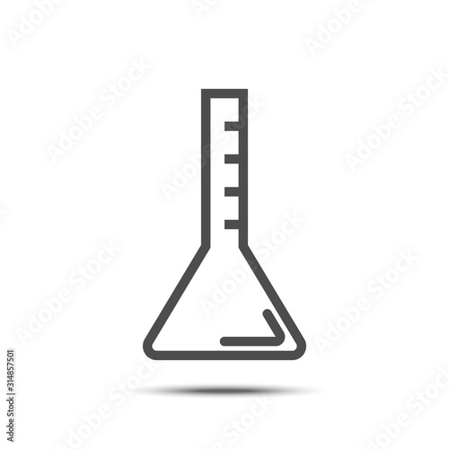 hemical bottle line icon style on white background