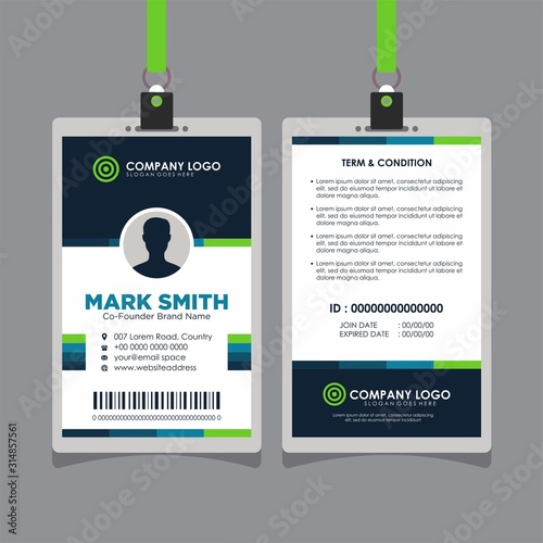 Professional Colorful Modern Id Card Design Template Vector Image