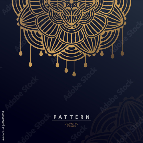 Luxury Gold geometric design on a dark background premium vector