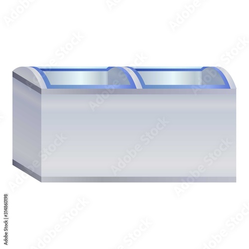 Freezer icebox icon. Cartoon of freezer icebox vector icon for web design isolated on white background