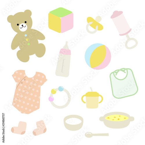 いろいろなベビー用品 / vector eps
