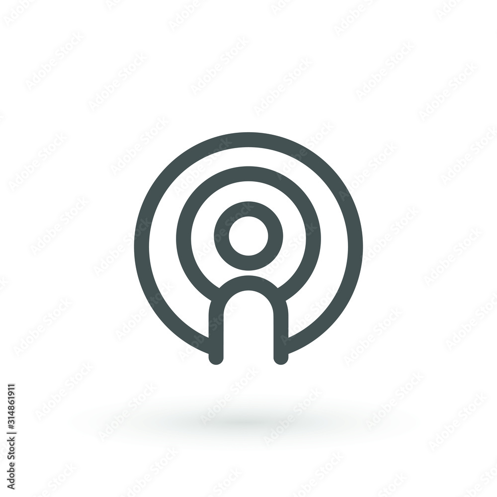 Podcast icon flat design. Podcast Icon. Broadcasting Illustration As A Simple Vector Sign Trendy Symbol for Design, Websites, Presentation or Application. Vector illustration. Podcast icon flat design. Podcast Icon. Broadcasting Illustration As A Simple Vector Sign Trendy Symbol for Design, Websites, Presentation or Application. Vector illustration.