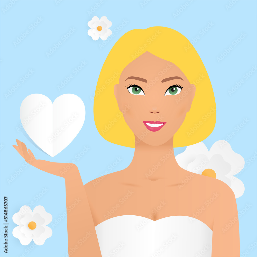 Cartoon vector illustration of women holding big heart concept. Dating, love, romance, social approval. Cartoon vector illustration of women holding big heart concept. Dating, love, romance, social approval.