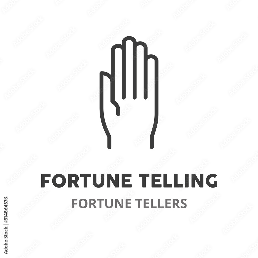 Fortune telling thin line icon. Vector illustration symbol element for web design. . Fortune telling thin line icon. Vector illustration symbol element for web design. .