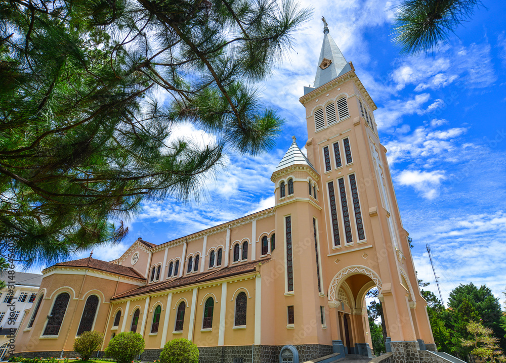 Obraz premium View of St. Nicholas Cathedral in Dalat, Vietnam