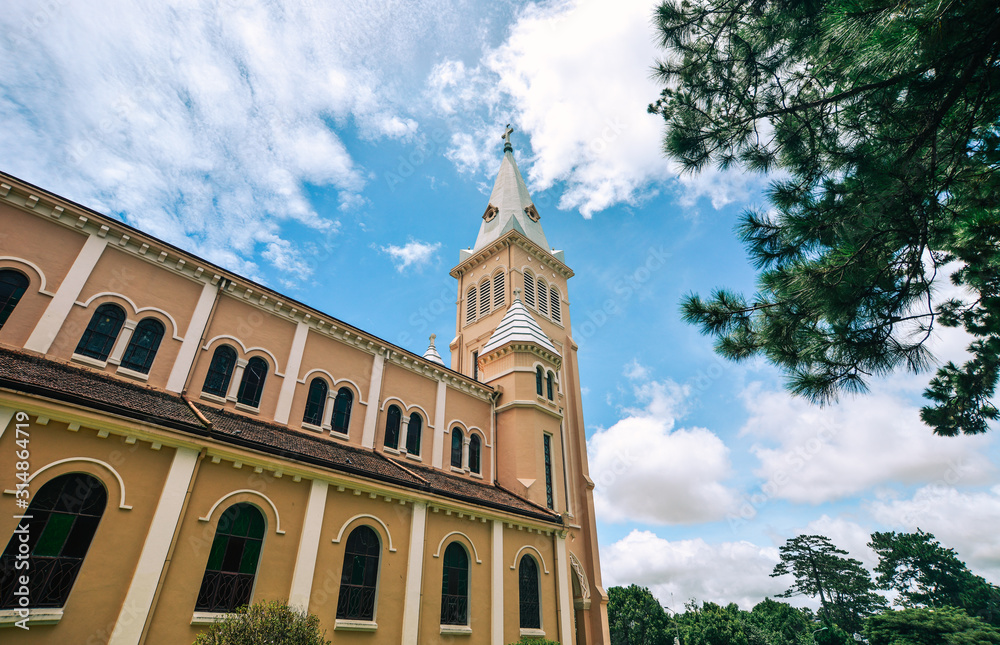 View of St. Nicholas Cathedral in Dalat, Vietnam