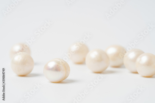 Tela pearl necklace isolated on white