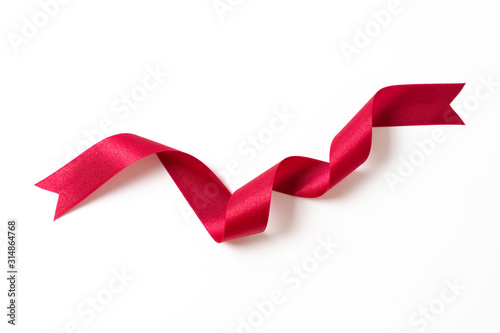 Red banners ribbons label on white