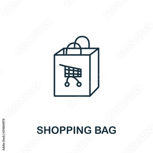 Shopping Bag icon. Line style symbol from shopping icon collection. Shopping Bag creative element for logo, infographic, ux and ui