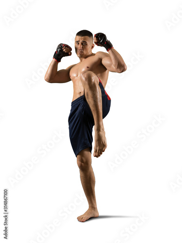 MMA male fighter isolated