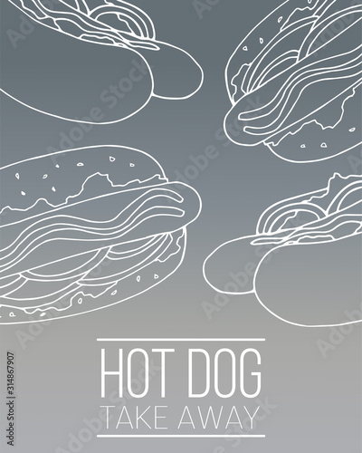 Fast food flyer template. Street food modern illustration for design and web
