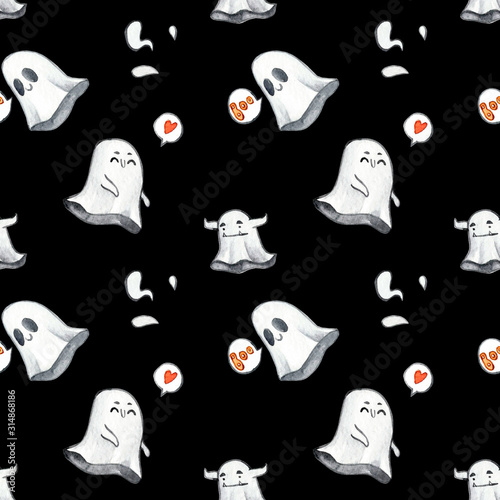 fall; halloween-ghost; spooky-ghost; watercolor set; trick or treat; design; halloween elements; watercolor halloween; set; halloween ghosts; october; illustration; mystery; spooky; horror; scary; dra