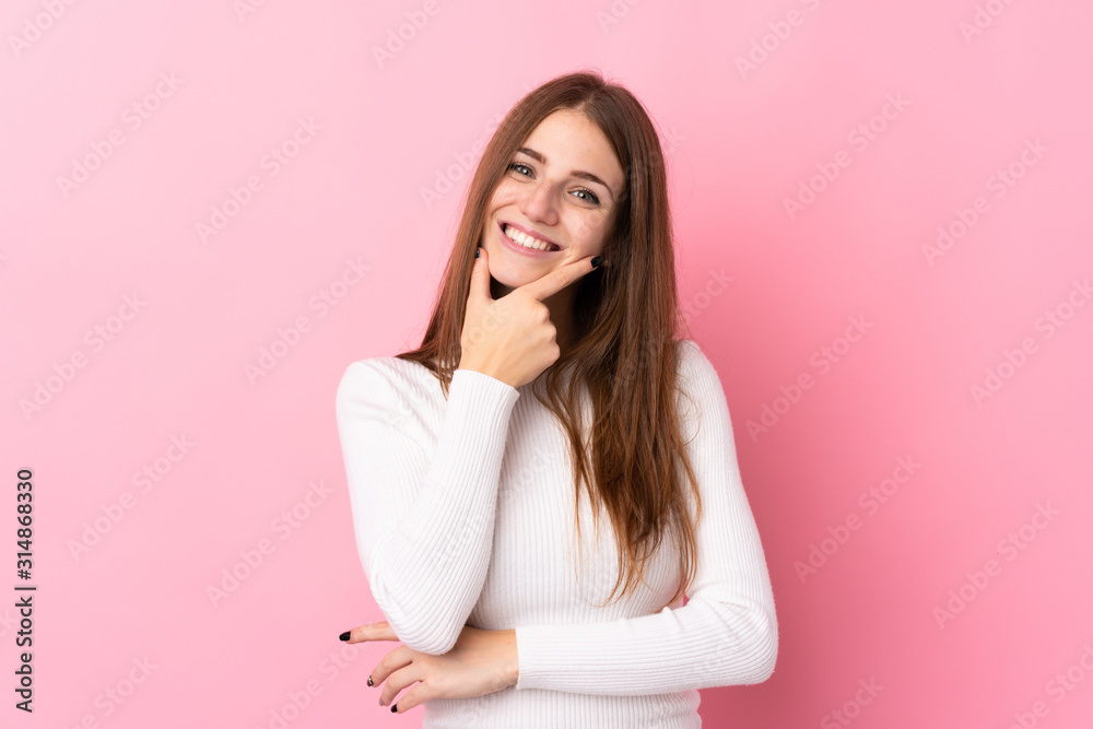 Young woman over isolated pink background smiling Young woman over isolated pink background smiling