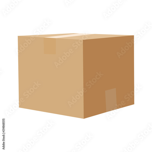 Square box. Cardboard box, container, packaging. Vector illustration
