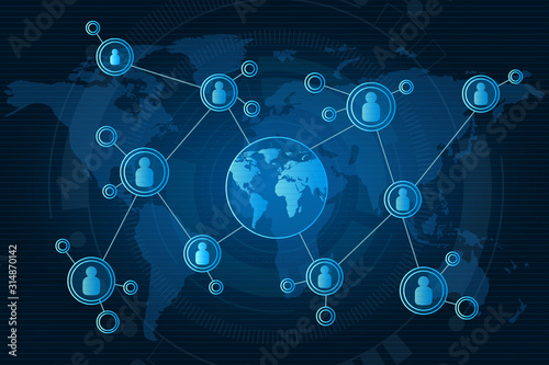 Global network connection people. Social network concept. business. internet. 