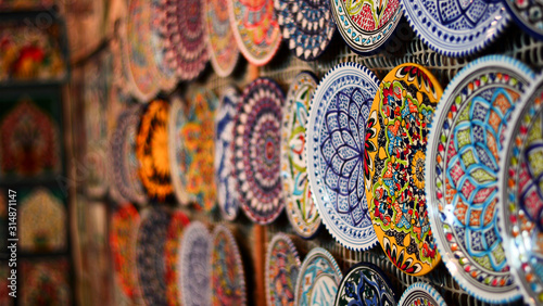 ceramics in bazaar  in a old town photo