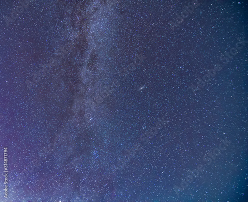 Milky Way and starry sky background photo