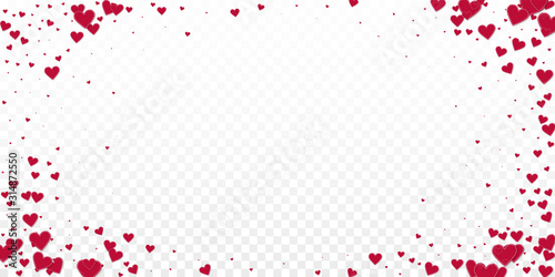 Red heart love confettis. Valentine s day vignette