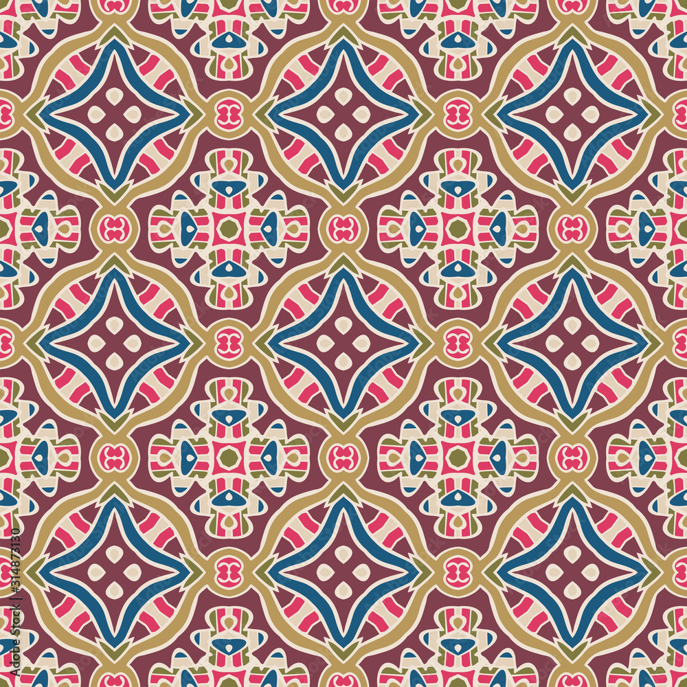 Creative color abstract geometric pattern, vector seamless, can be used for printing onto fabric, interior, design, textile
