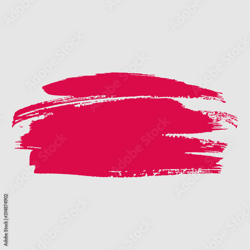 Brush pink strokes isolated. Ink painting.  Vector artwork