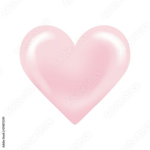 Shiny 3D pale pink Heart