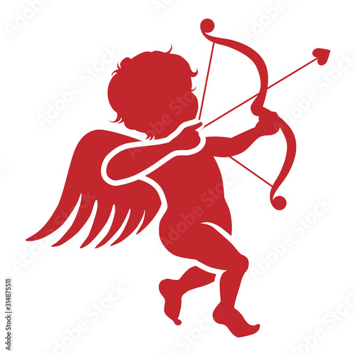Cupid silhouette icon photo
