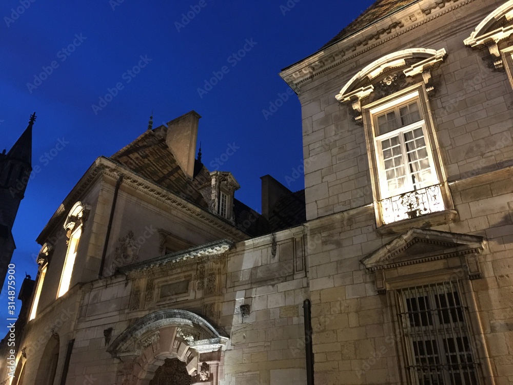 Dijon's historic old town during the night - Burgundy, France