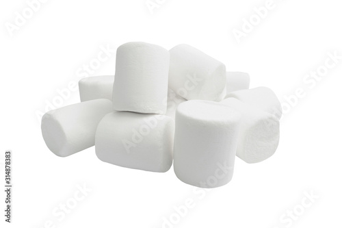 marshmallows isolate on a white background, beautiful pastille