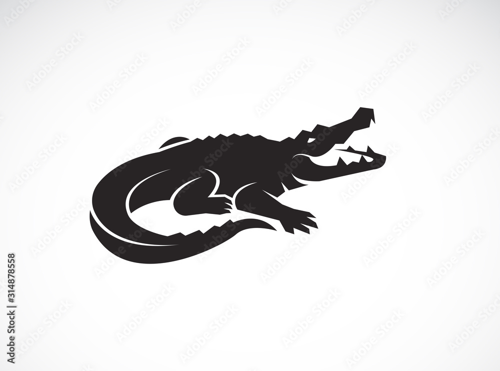 Vector of crocodile design on white background. Wild Animals. Reptile. Easy editable layered vector illustration. - obrazy, fototapety, plakaty 