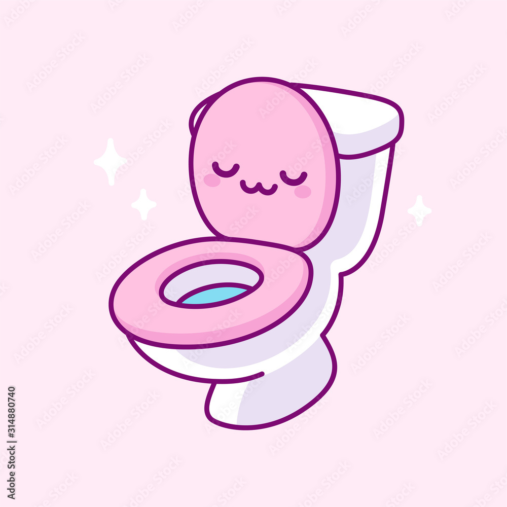 Kawaii toilet drawing Stock Vector Adobe Stock