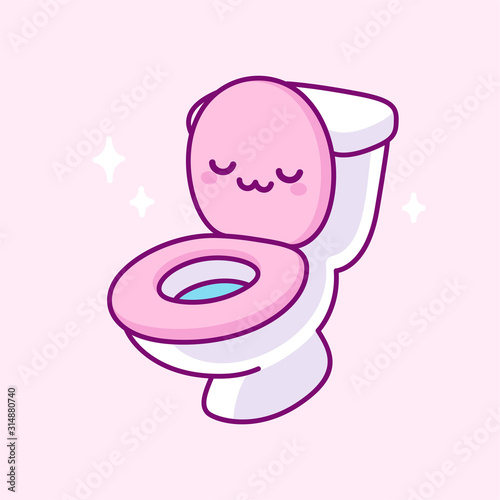 Kawaii toilet drawing