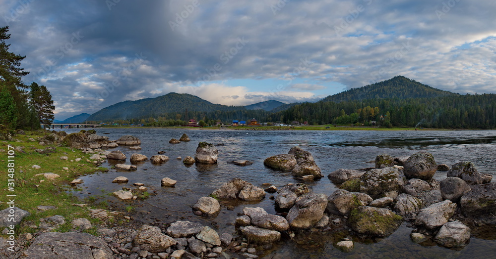 Russia. Mountain Altai. Biya river near the source of the Teletskoye lake near the villages of Artybash and Iogach.