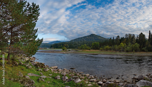 Russia. Mountain Altai. Biya river near the source of the Teletskoye lake near the villages of Artybash and Iogach.