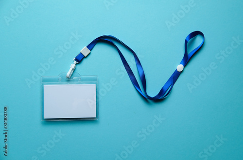 Foto Security Badge on colorful background, event invitation concept, job